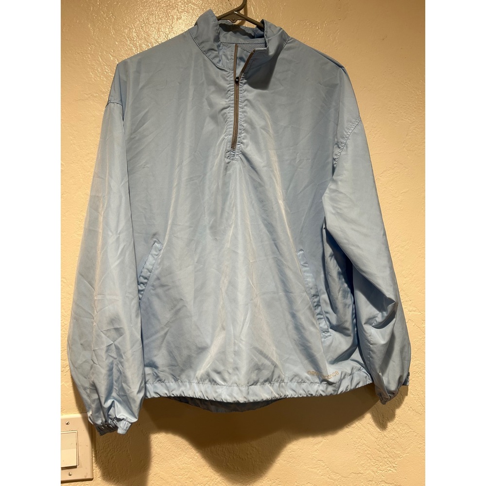 New Balance womens Large  Blue 1/4 Zip Windbreaker Pullover Mesh Lined Jacket